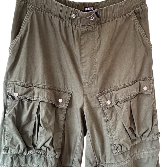 Hot Topic Men's Convertible Cargo Pants 5 Pocket Green Convert to Shorts 32 x 32 - Picture 6 of 9